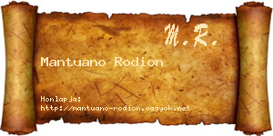 Mantuano Rodion névjegykártya